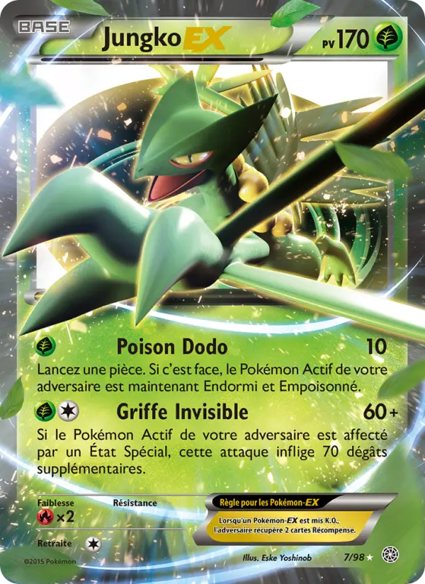 Scan HD carte Pokémon Jungko EX 7/98 — Origines Antiques