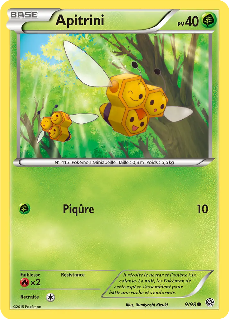 Scan HD carte Pokémon Apitrini 9/98 — Origines Antiques