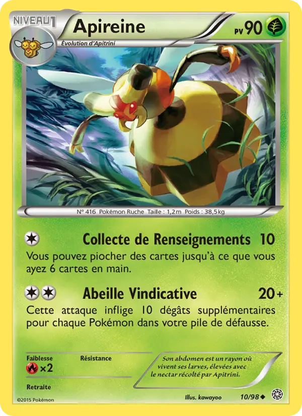 Scan HD carte Pokémon Apireine 10/98 — Origines Antiques
