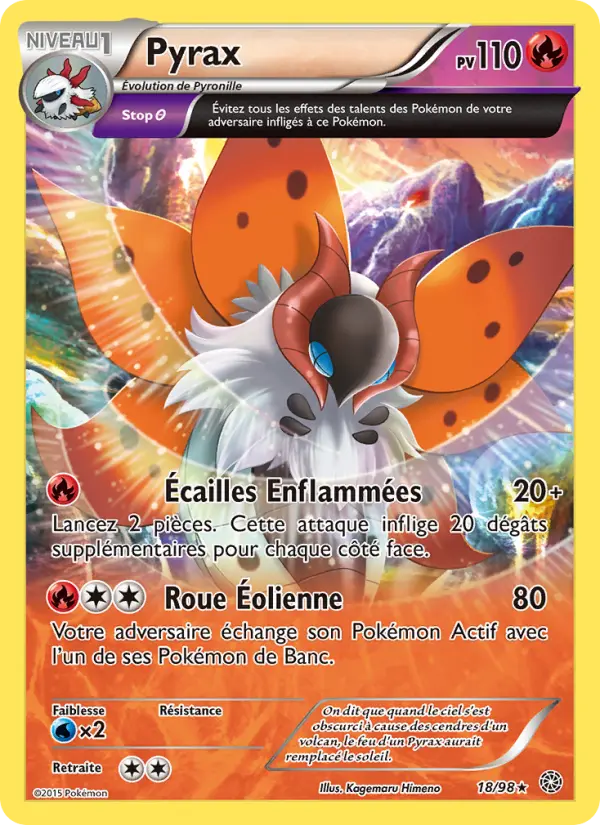 Scan HD carte Pokémon Pyrax 18/98 — Origines Antiques