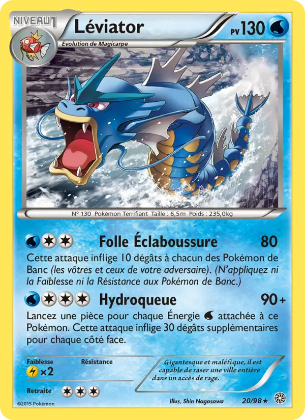Scan HD carte Pokémon Léviator 20/98 — Origines Antiques
