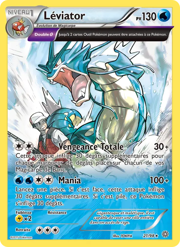 Scan HD carte Pokémon Léviator 21/98 — Origines Antiques