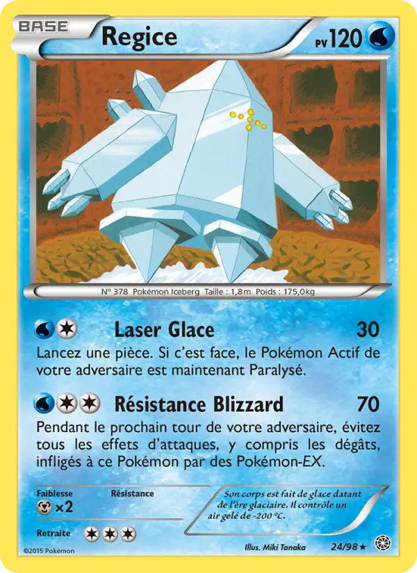 Scan HD carte Pokémon Regice 24/98 — Origines Antiques