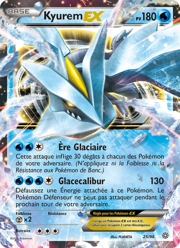 Scan HD carte Pokémon Kyurem EX 25/98 — Origines Antiques