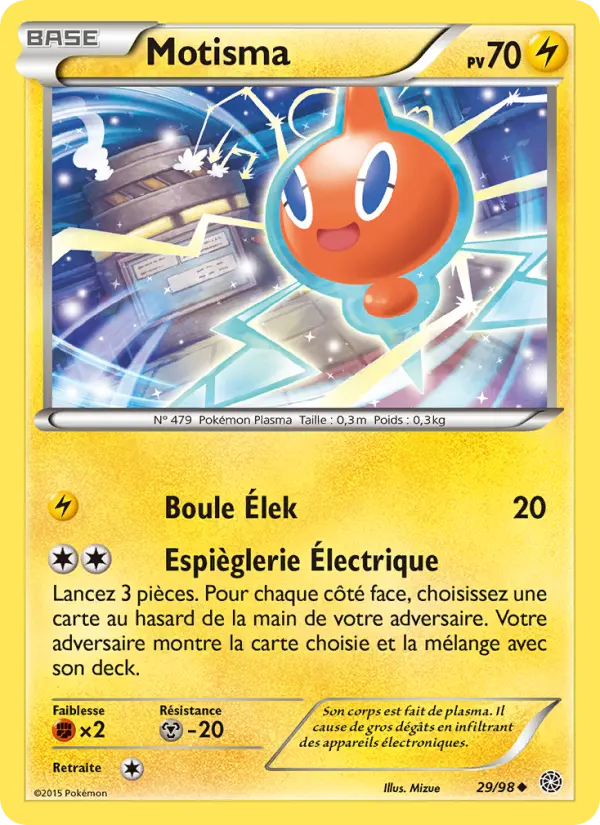 Scan HD carte Pokémon Motisma 29/98 — Origines Antiques