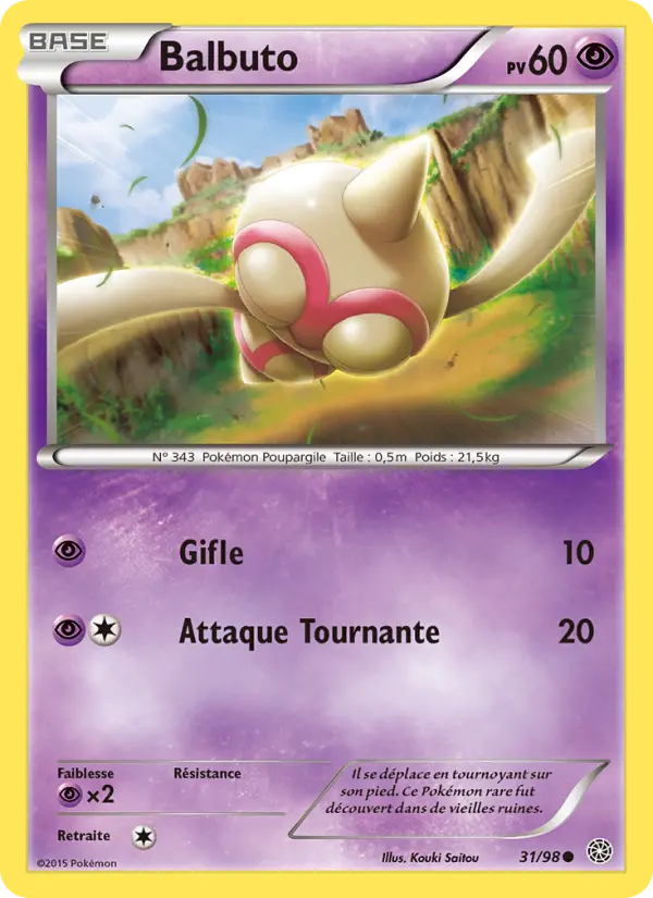 Scan HD carte Pokémon Balbuto 31/98 — Origines Antiques