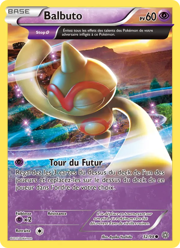 Scan HD carte Pokémon Balbuto 32/98 — Origines Antiques