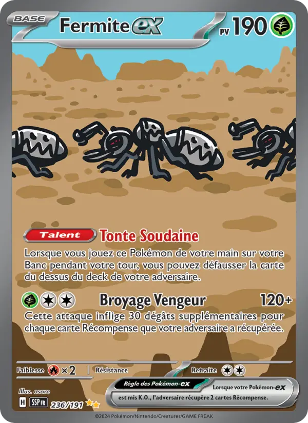 Scan HD carte Pokémon Fermite-ex 236/191 — Étincelles Déferlantes