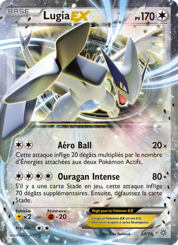 Scan HD carte Pokémon Lugia EX 68/98 — Origines Antiques