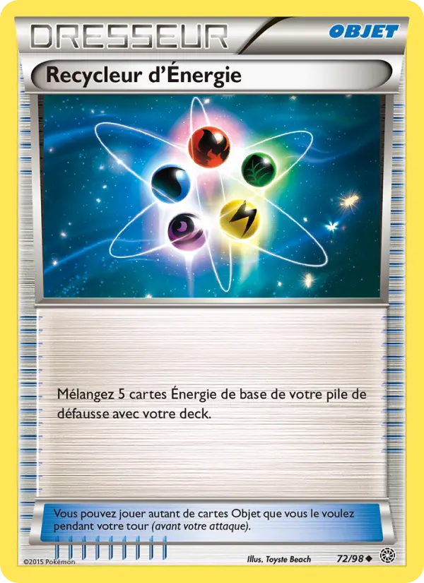 Scan HD carte Pokémon Recycleur d'Énergie 72/98 — Origines Antiques