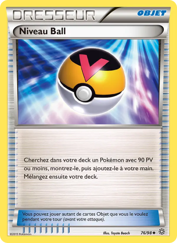 Scan HD carte Pokémon Niveau Ball 76/98 — Origines Antiques