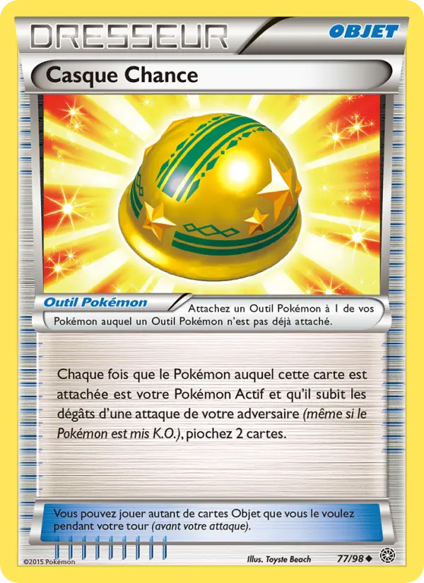 Scan HD carte Pokémon Casque Chance 77/98 — Origines Antiques