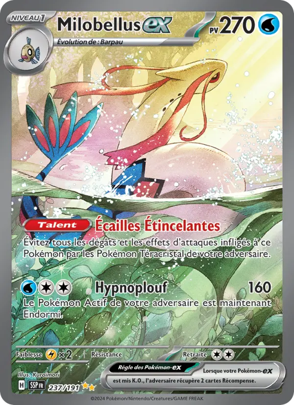 Scan HD carte Pokémon Milobellus-ex 237/191 — Étincelles Déferlantes