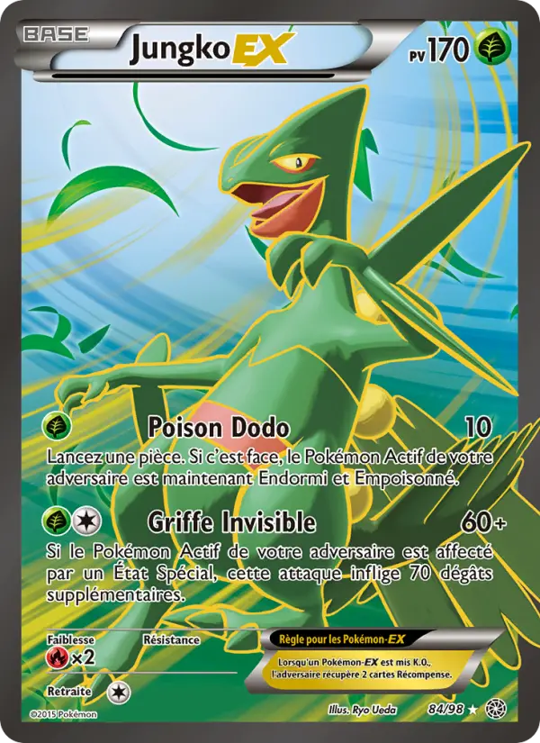 Scan HD carte Pokémon Jungko EX 84/98 — Origines Antiques