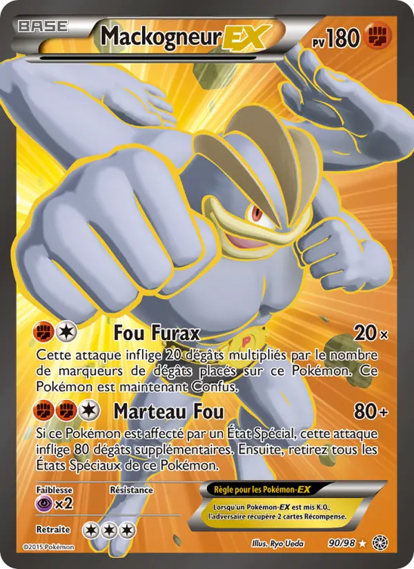 Scan HD carte Pokémon Mackogneur EX 90/98 — Origines Antiques