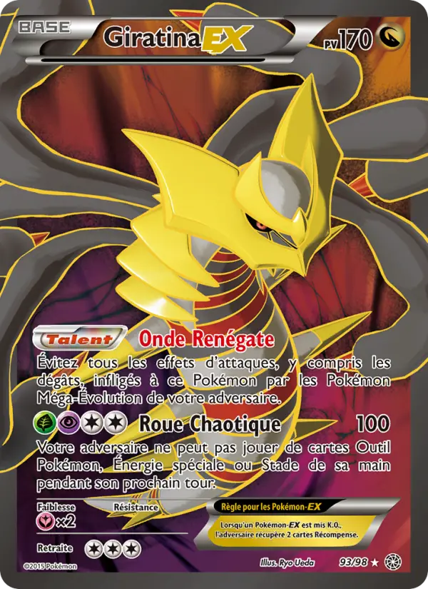 Scan HD carte Pokémon Giratina EX 93/98 — Origines Antiques