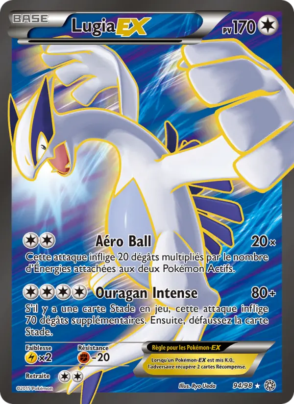 Scan HD carte Pokémon Lugia EX 94/98 — Origines Antiques