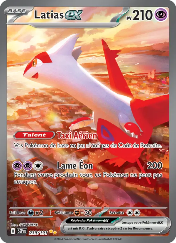 Scan HD carte Pokémon Latias-ex 239/191 — Étincelles Déferlantes