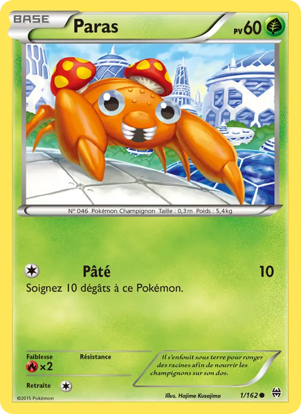 Scan HD carte Pokémon Paras 1/162 — Impulsion Turbo