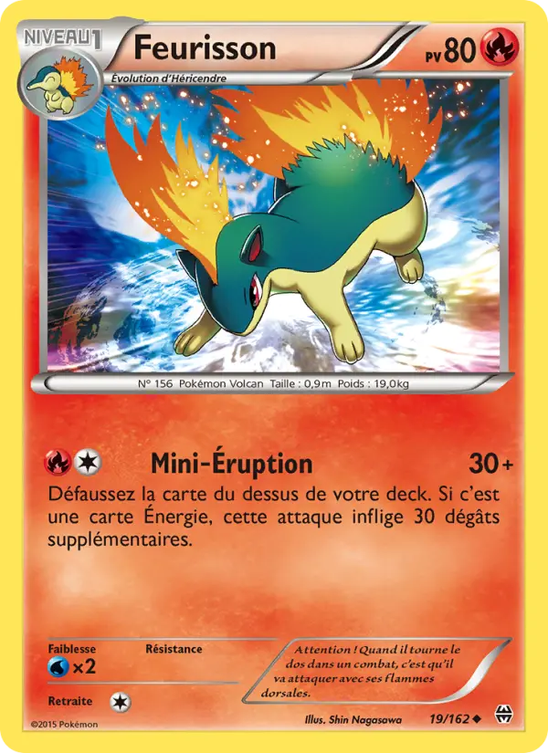 Scan HD carte Pokémon Feurisson 19/162 — Impulsion Turbo