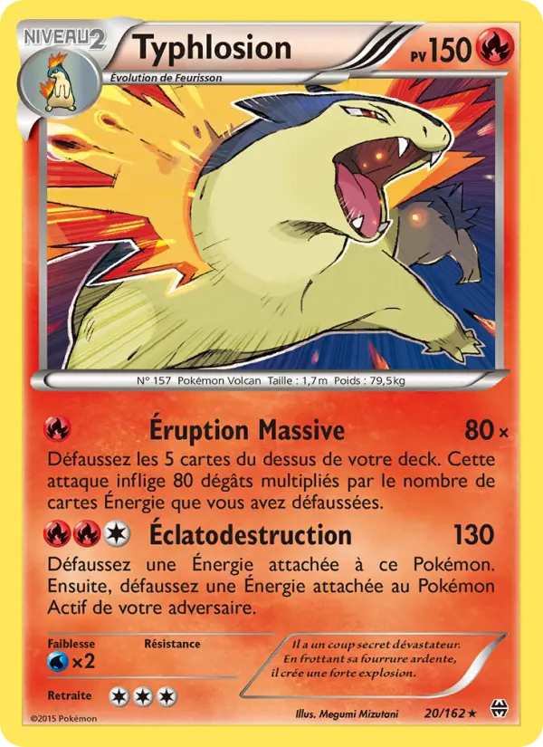 Scan HD carte Pokémon Typhlosion 20/162 — Impulsion Turbo