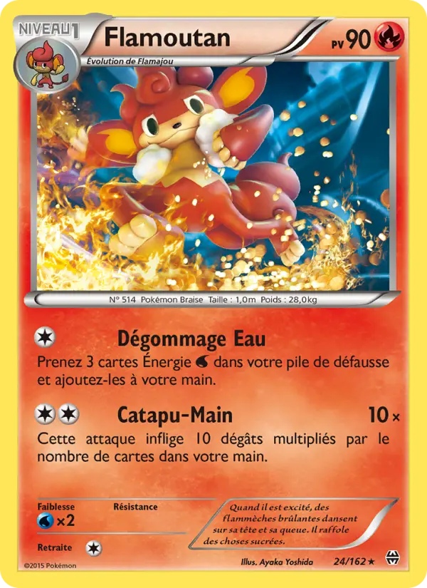 Scan HD carte Pokémon Flamoutan 24/162 — Impulsion Turbo