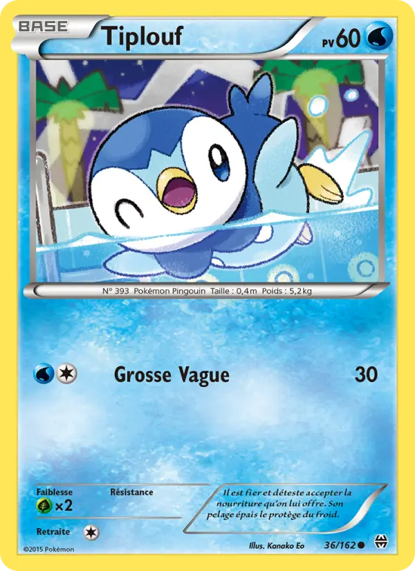 Scan HD carte Pokémon Tiplouf 36/162 — Impulsion Turbo