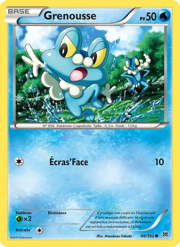Scan HD carte Pokémon Grenousse 46/162 — Impulsion Turbo