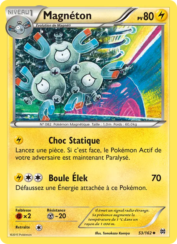 Scan HD carte Pokémon Magnéton 53/162 — Impulsion Turbo