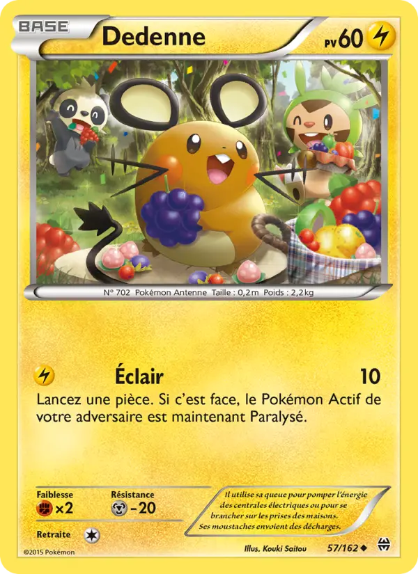 Scan HD carte Pokémon Dedenne 57/162 — Impulsion Turbo