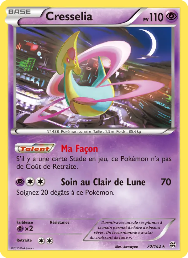 Scan HD carte Pokémon Cresselia 70/162 — Impulsion Turbo