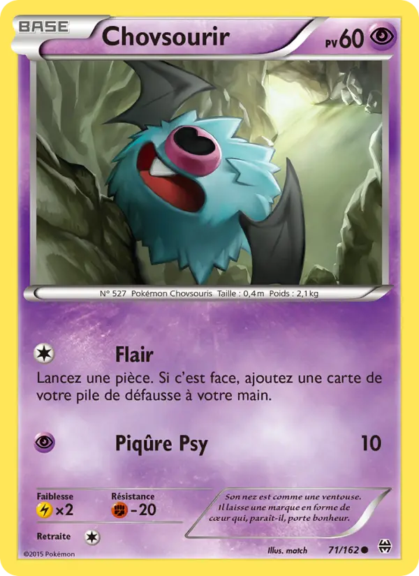 Scan HD carte Pokémon Chovsourir 71/162 — Impulsion Turbo