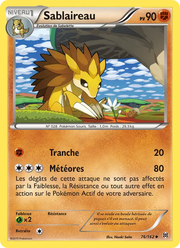 Scan HD carte Pokémon Sablaireau 76/162 — Impulsion Turbo