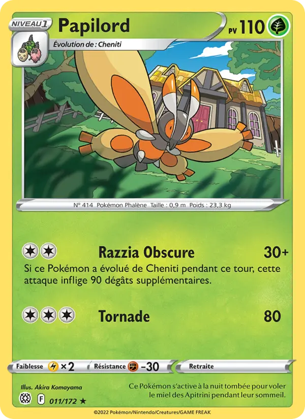 Scan HD carte Pokémon Papilord 011/172 — Stars Étincelantes