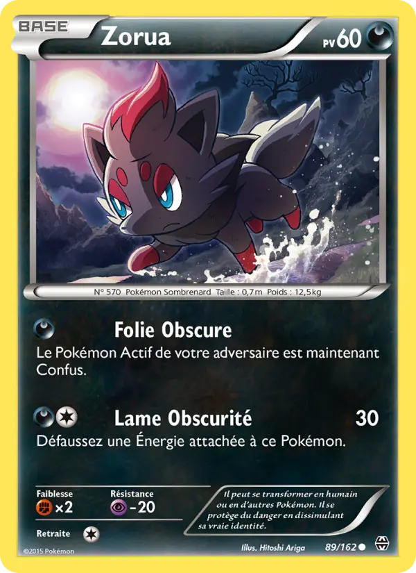 Scan HD carte Pokémon Zorua 89/162 — Impulsion Turbo