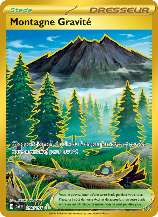 Scan HD carte Pokémon Montagne Gravité 250/191 — Étincelles Déferlantes