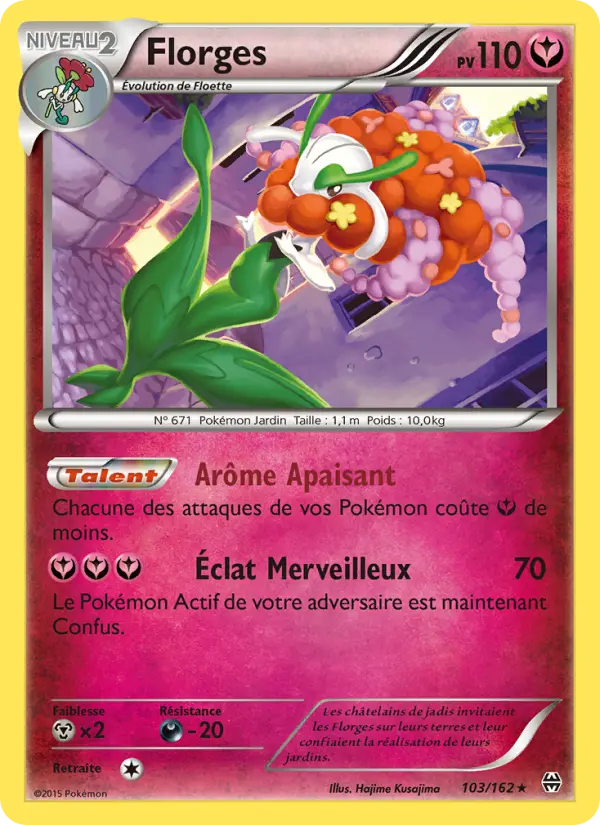 Scan HD carte Pokémon Florges 103/162 — Impulsion Turbo