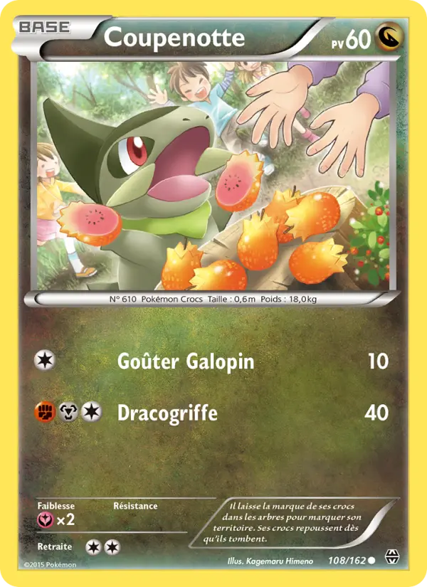 Scan HD carte Pokémon Coupenotte 108/162 — Impulsion Turbo