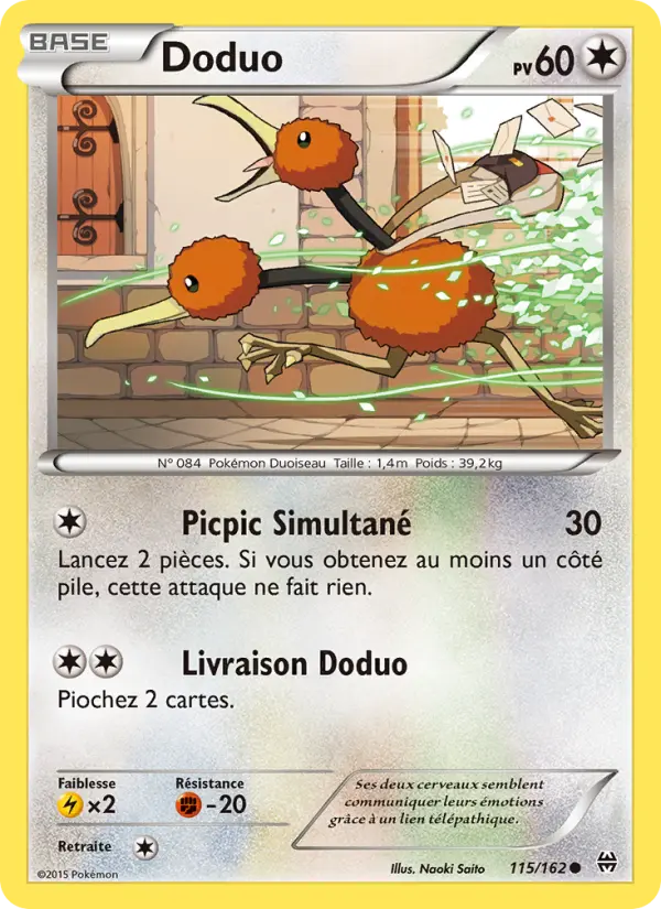 Scan HD carte Pokémon Doduo 115/162 — Impulsion Turbo