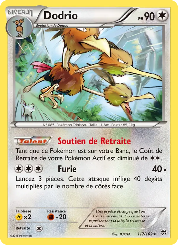 Scan HD carte Pokémon Dodrio 117/162 — Impulsion Turbo