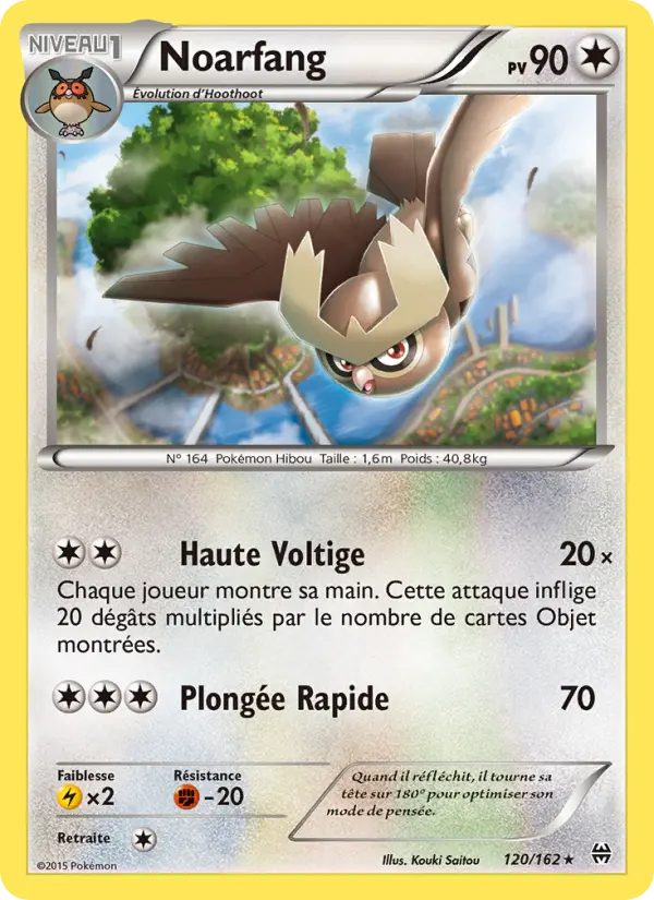 Scan HD carte Pokémon Noarfang 120/162 — Impulsion Turbo