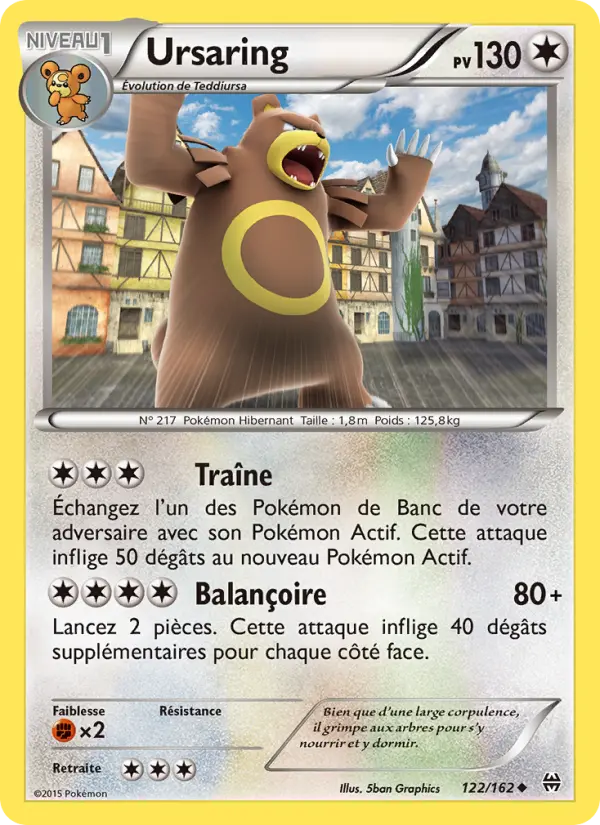 Scan HD carte Pokémon Ursaring 122/162 — Impulsion Turbo