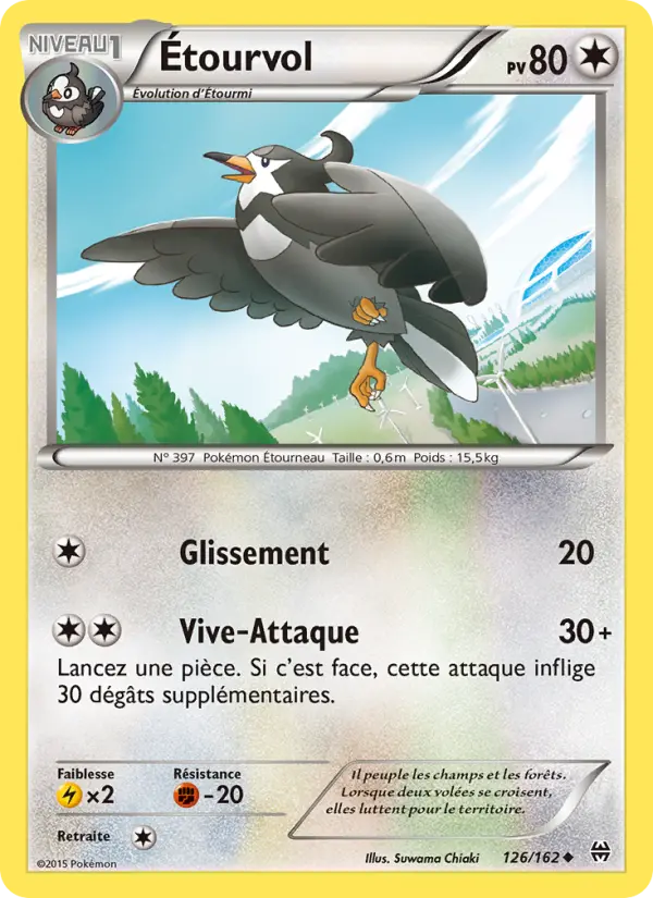 Scan HD carte Pokémon Étourvol 126/162 — Impulsion Turbo