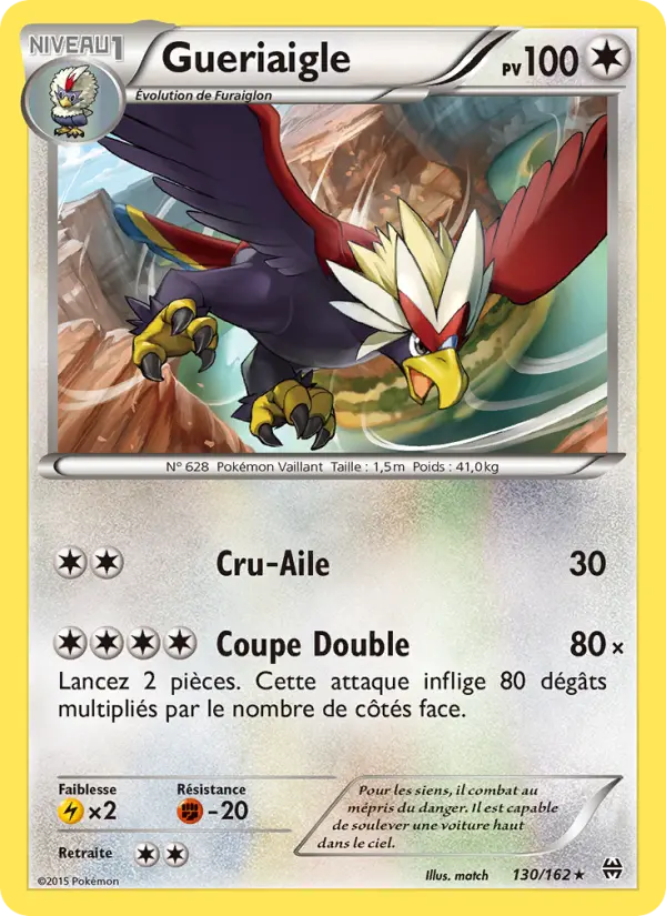 Scan HD carte Pokémon Gueriaigle 130/162 — Impulsion Turbo