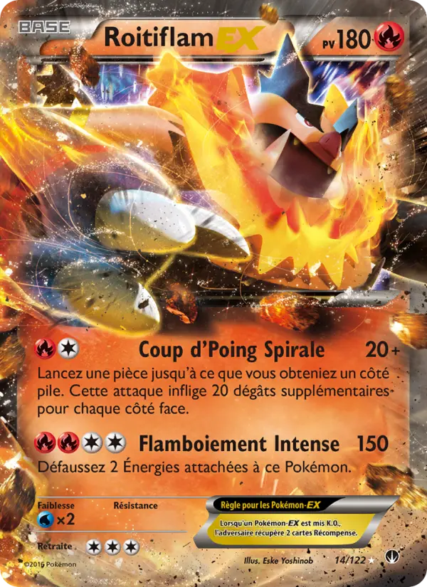 Scan HD carte Pokémon Roitiflam EX 14/122 — Rupture Turbo