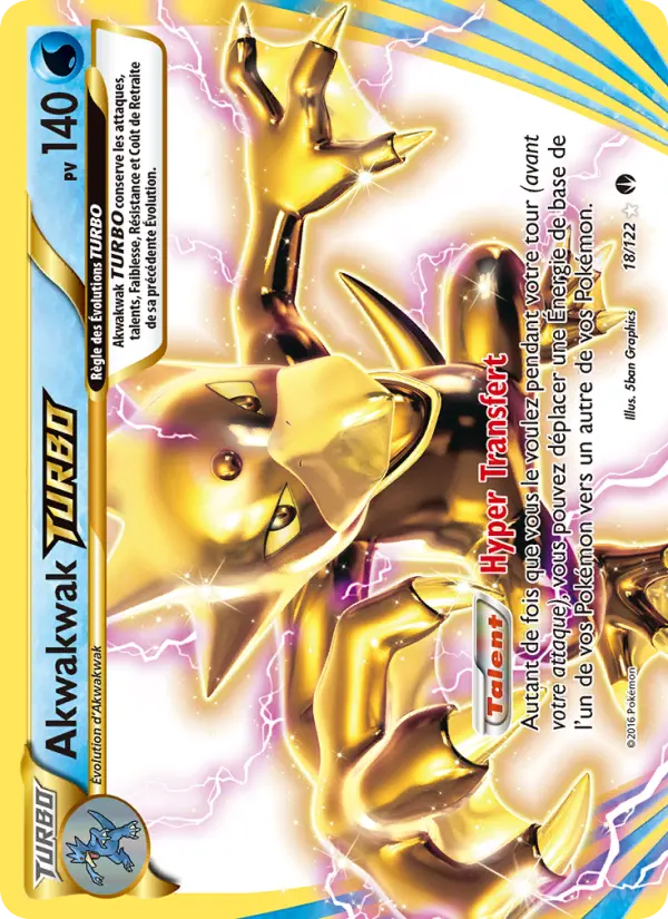 Scan HD carte Pokémon Akwakwak TURBO 18/122 — Rupture Turbo