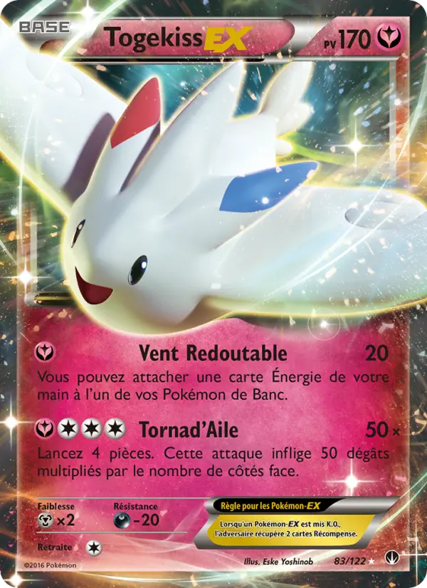 Scan HD carte Pokémon Togekiss EX 83/122 — Rupture Turbo