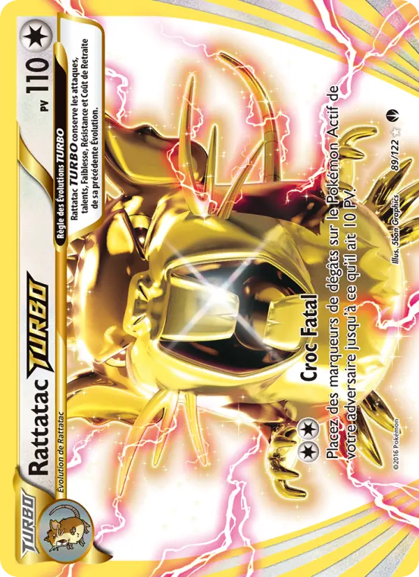 Scan HD carte Pokémon Rattatac TURBO 89/122 — Rupture Turbo