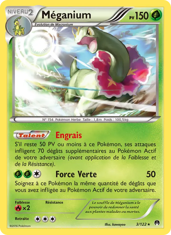 Scan HD carte Pokémon Méganium 3/122 — Rupture Turbo