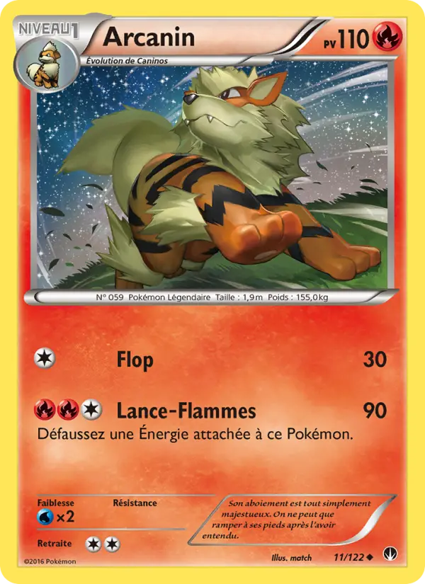 Scan HD carte Pokémon Arcanin 11/122 — Rupture Turbo